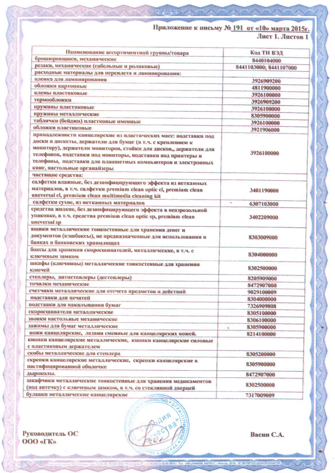 Сертификат на товар - Пружины для переплета пластиковые Promega office 14 мм черные (100 штук в упаковке)