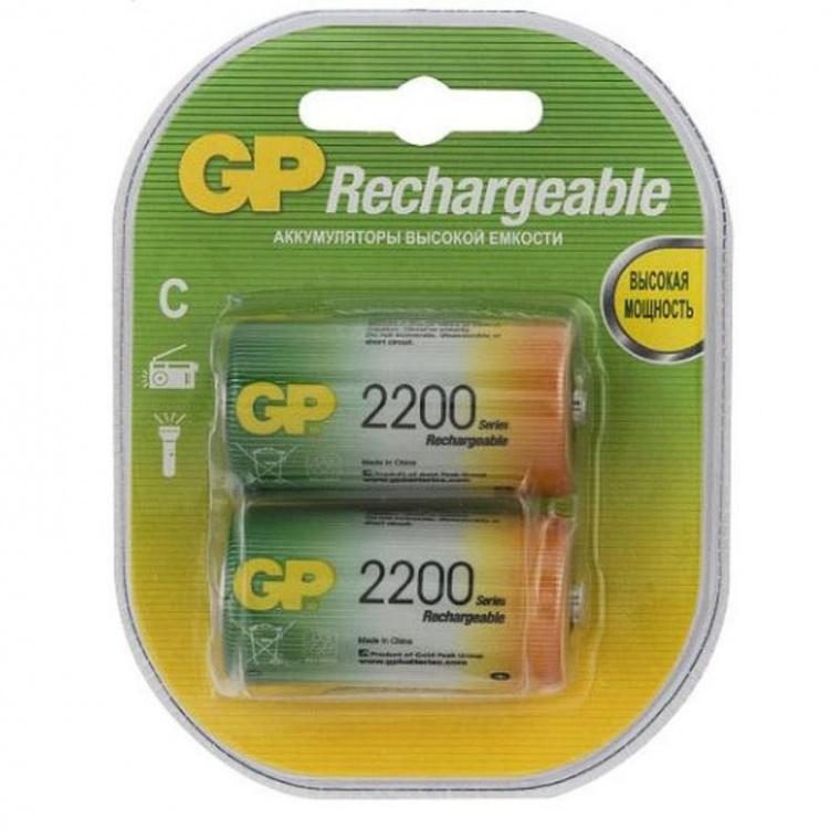 Аккумуляторные батарейки GP C 220CHC 2 штуки (2200 мАч, Ni-Mh)