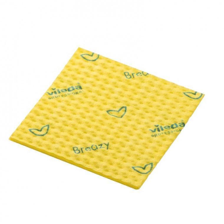 Салфетки хозяйственные Vileda Professional Бризи микроволокно/вискоза/прочие 36x35 см желтые 25 штук в упаковке (арт. производителя 161618)