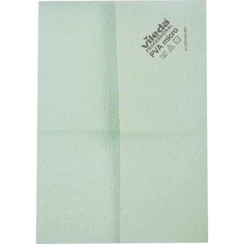 Салфетки хозяйственные Vileda Professional ПВАмикро микроволокно/ПВА покрытие 38x35 см зеленые 5 штук в упаковке (арт. производителя 143593)
