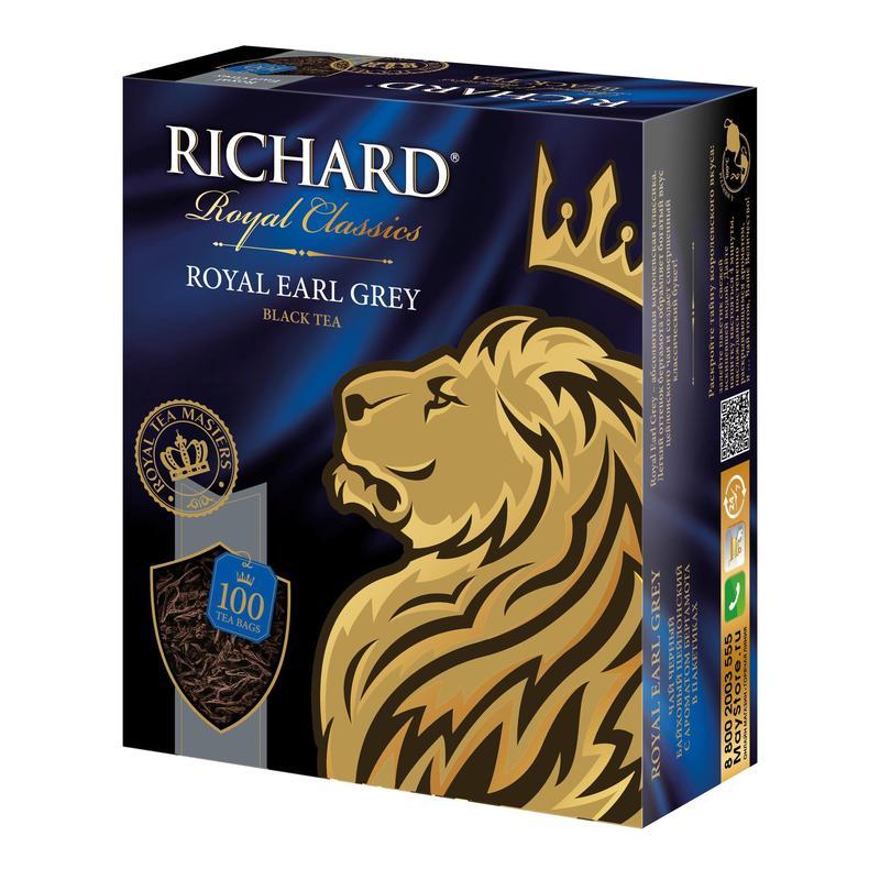 Чай Richard Royal Earl Grey черный с бергамотом 100 пакетиков