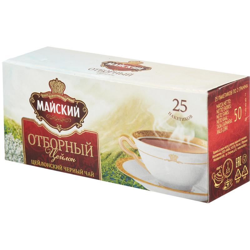 Чай Майский Отборный цейлон черный 25 пакетиков