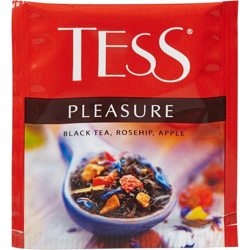 Чай Tess Pleasure черный с шиповником и яблоком 25 пакетиков