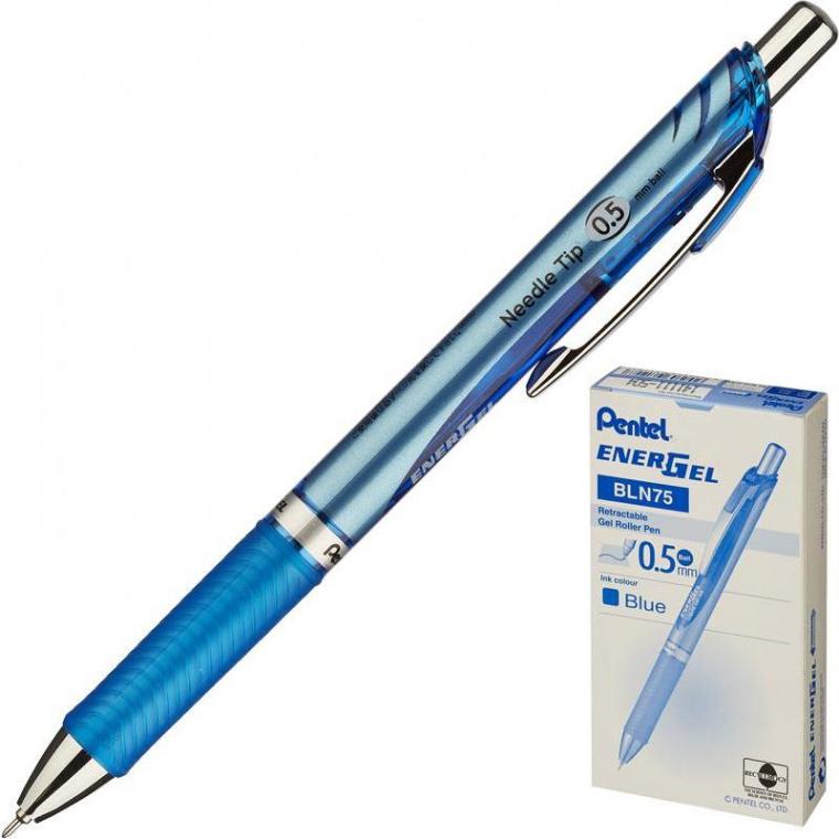 Ручка гелевая автоматическая Pentel EnerGel синяя (толщина линии 0.25 мм)