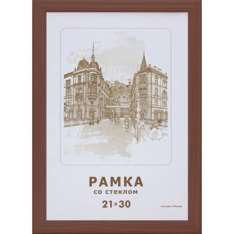 Рамка Зебра А4 21x30 см деревянный багет 16 мм коричневая