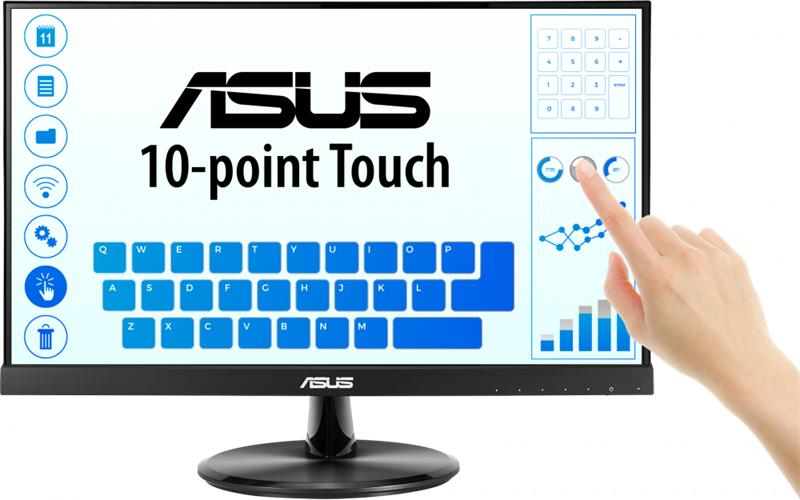 ASUS 21.5" VT229H Touch IPS LED, 1920x1080, 5ms, 250cd/m2, 178°/178°, 100mln:1,  D-SUB, HDMI, USB, колонки, Tilt, VESA, Black, 90LM0490-B01170