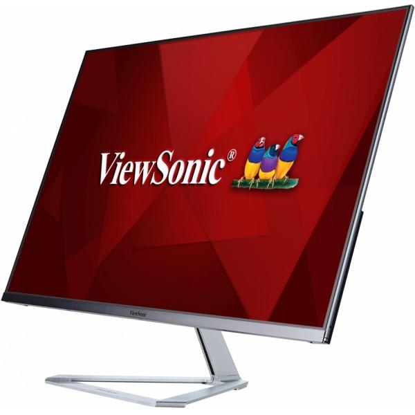 Viewsonic 32" VX3276-mhd-2 IPS SuperClear, 1920x1080, 4ms, 250cd/m2, 178°/178°, 80Mln:1, HDMI, DP, колонки, Headphone Out, Frameless, Tilt, VESA, Silver Black