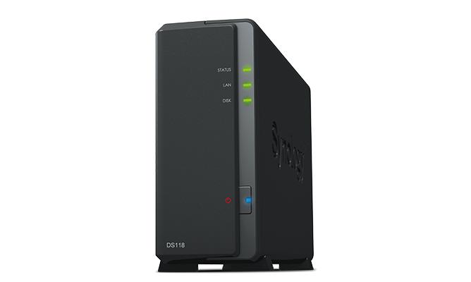 Synology DS118 DC1,4GhzCPU/1Gb/upto 1HDD SATA(3,5'')/2xUSB3.0/1GigEth/iSCSI/2xIPcam(upto 15)/1xPS