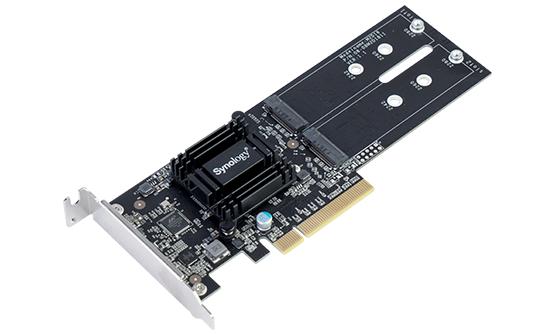 Synology M.2 SSD-Sata adapter, LP PCIe 2.0x8 (for DS1819+, DS2419+ , DS1517+, DS1817+, DS3018xs, FS1018, RS1219+, for all xs/xs+ models) up to 2xSSD M.2 SATA