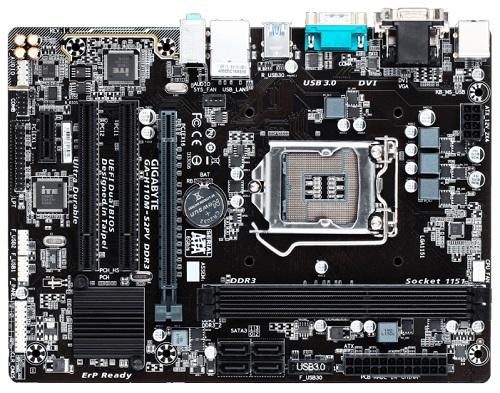 Gigabyte GA-H110M-S2PV (Socket 1151, intel H110, 2*DDR4, VGA, DVI, PCI-Ex16, PCI, Gb Lan, Audio, USB 3.0, COM, SATA 3.0, mATX) ; GAH11S2PV-00-G