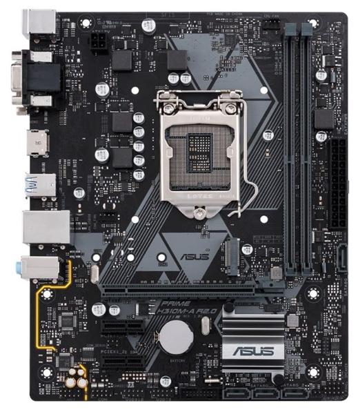 ASUS PRIME H310M-A R2.0, LGA1151v2, H310, 2*DDR4, D-Sub+DVI+HDMI, SATA3, Audio, Gb LAN, USB 3.1*4, USB 2.0*6, COM*1 header (w/o cable), mATX ; 90MB0Z10-M0EAY0