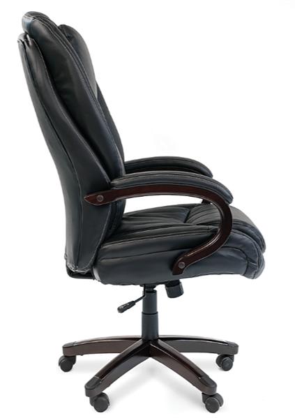 Офисное кресло Chairman 408 кожа+PU черн.