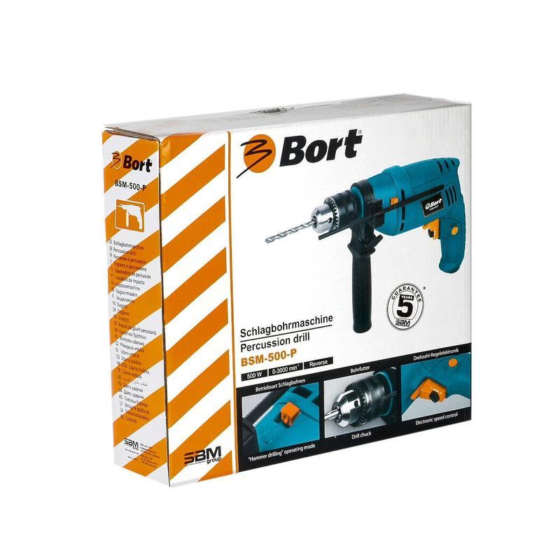 Дрель ударная сетевая Bort BSM-500-P (93729080)