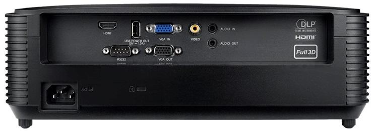 Optoma DS322e (DLP, SVGA 800x600, 3800Lm, 22000:1, HDMI, VGA, Composite video, Audio-in 3.5mm, VGA-OUT, Audio-Out 3.5mm, 1x10W speaker, 3D Ready, lamp 6000hrs, Black, 3.0kg) (replace DS318e)