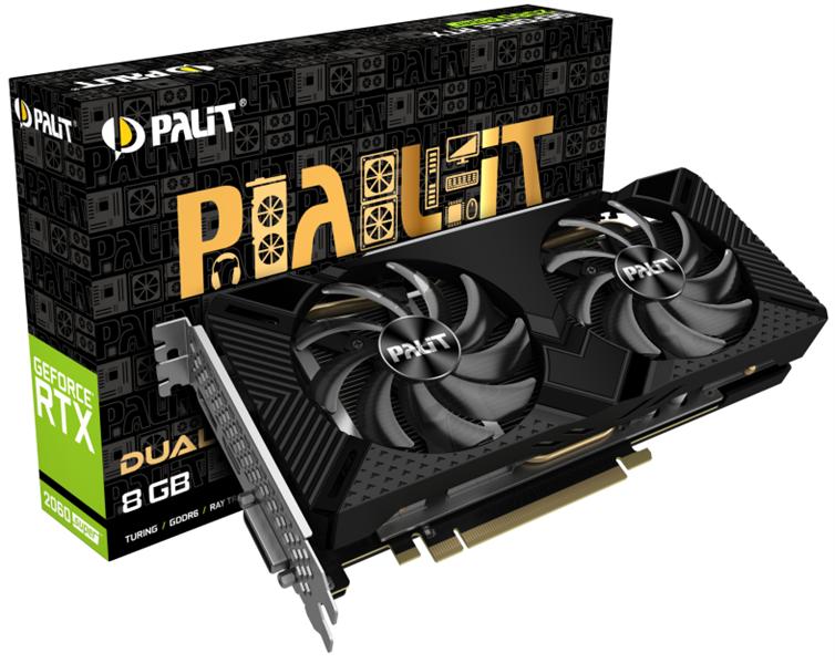 PALIT RTX2060 SUPER DUAL 8G GDDR6 256bit DVI HDMI DP NE6206S018P2-1160A-1