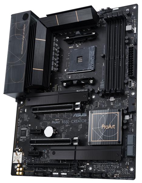 ASUS PROART B550-CREATOR, Socket AM4, B550, 4*DDR4, DP+HDMI, SATA3 + RAID, Audio, Gb LAN, USB 3.1*8, USB 2.0*4, COM*1 header (w/o cable), mATX ; 90MB17L0-M0EAY0