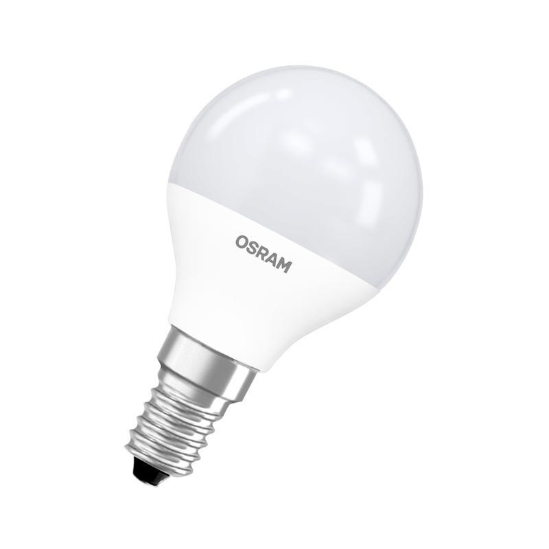 Лампа светодиодная Osram 7 Вт E14 шарообразная 3000 К теплый белый свет (5 штук в упаковке)