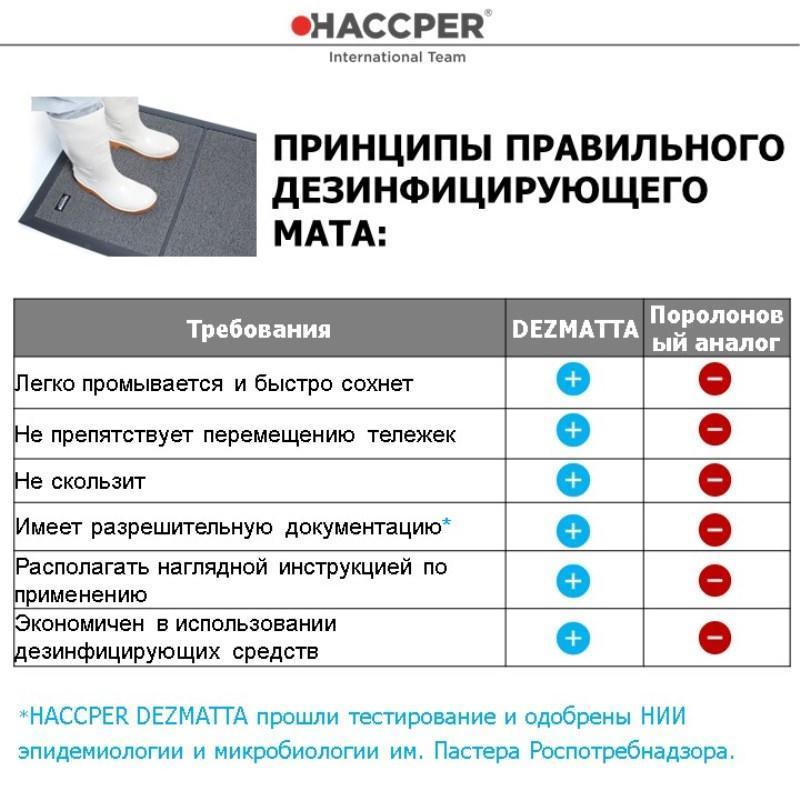 Дезинфекционный коврик Haccper Dezmatta с основой 64х95 см серый (артикул производителя dez6090)