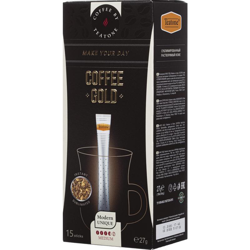 Кофе порционный растворимый Teatone Gold 15 стиков по 1.8 г