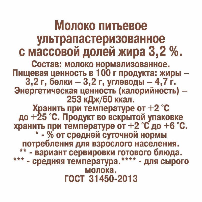 Молоко Домик в деревне для капучино ультрапастеризованное 3.2% 950 г