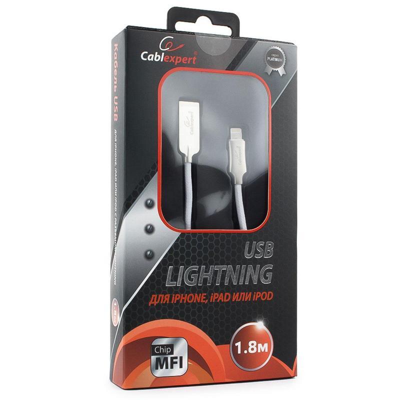 Кабель Cablexpert USB 2.0 - Lightning MFI М/М 1.8 метра (CC-P-APUSB02W- 1.8M)