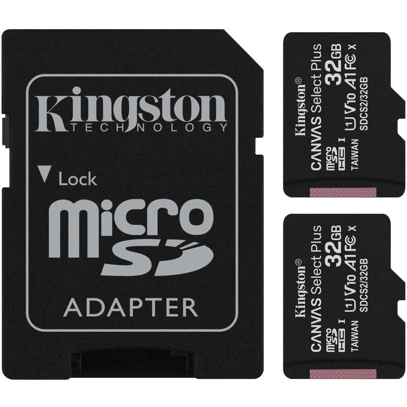Карта памяти Kingston Canvas Select Plus SDCS2/32GB-2P1A (2 штуки в упаковке)