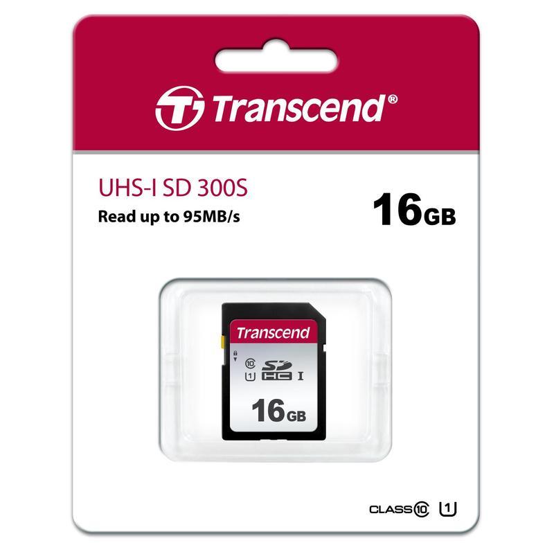 Карта памяти 16 ГБ SDHC Transcend TS16GSDC300S Class 10 UHS-I