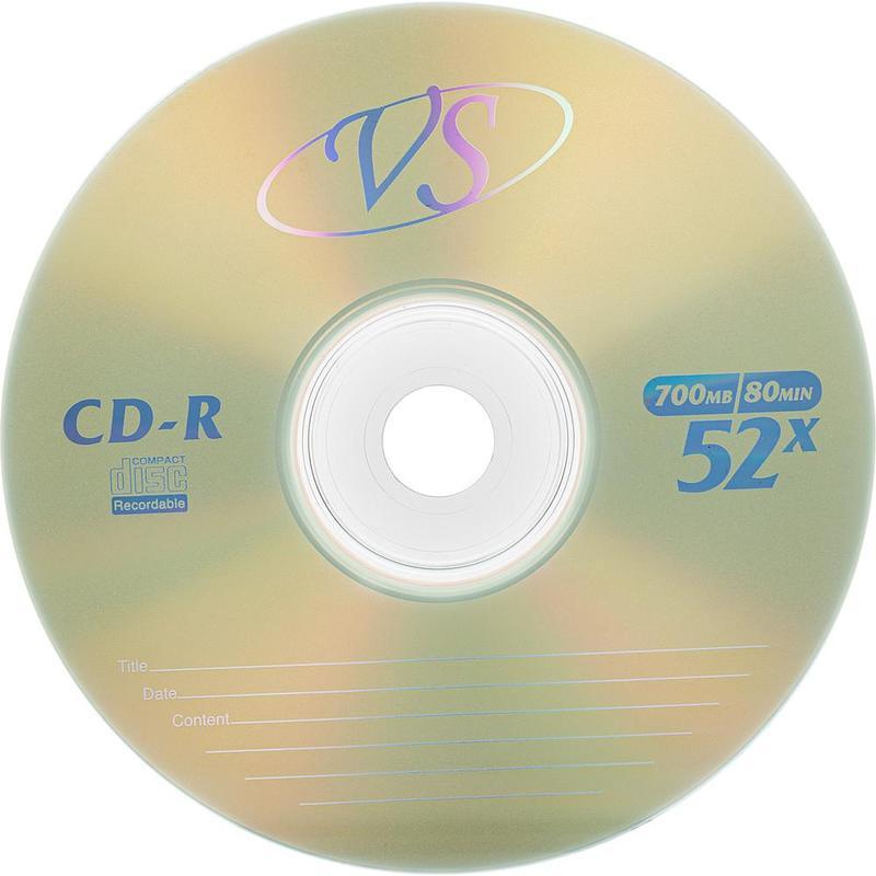 Диск CD-R VS 0,7 GB 52x (5 штук в упаковке)