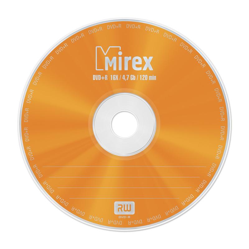Диск DVD+R Mirex 4,7 GB 16x (10 штук в упаковке)