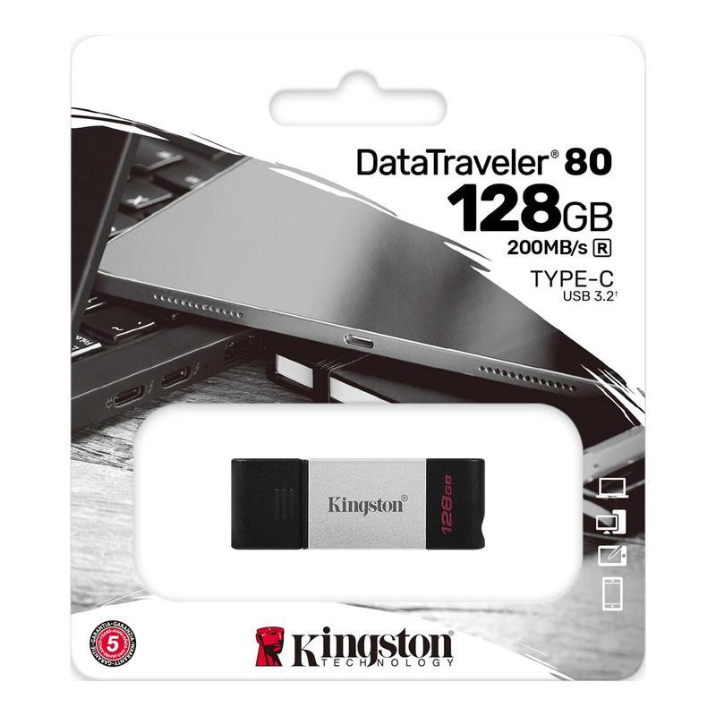 Флеш-память USB 3.2 Gen1 128 Гб Kingston DataTraveler 80 (DT80/128GB)