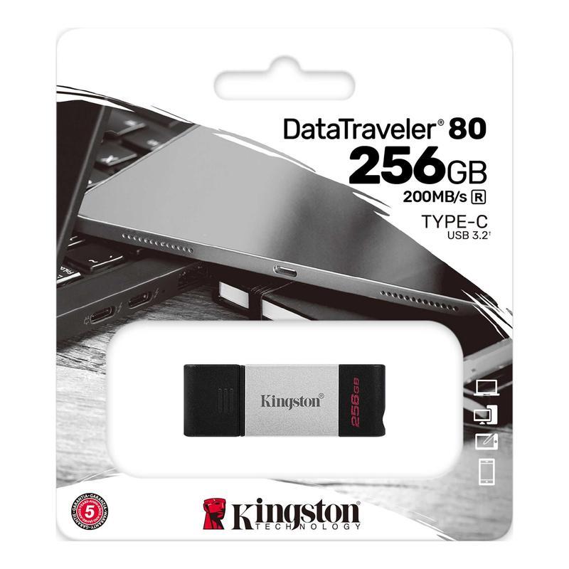 Флеш-память USB 3.2 Gen1 256 Гб Kingston DataTraveler 80 (DT80/256GB)