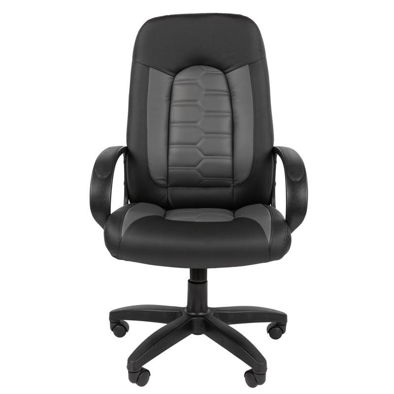 Кресло для руководителя Easy Chair 683 TPU серое/черное (экокожа, пластик)