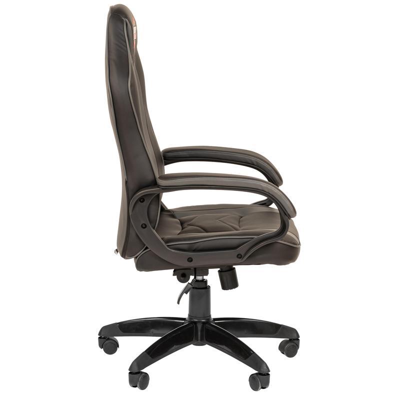 Кресло игровое Easy Chair 687 TPU серое/черное (экокожа, пластик)