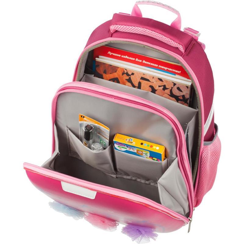 Ранец №1 School анатомический Basic Flamingo (светящийся кант)